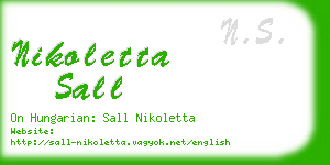 nikoletta sall business card